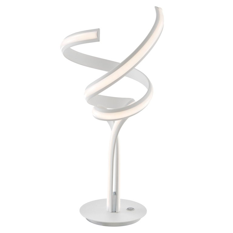 Munich White LED Table Lamp With Natural White LED Strip & Touch Dimmer