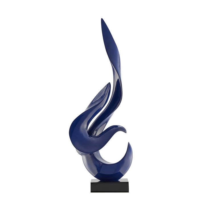 Navy Blue Flame Sculpture - Top Only