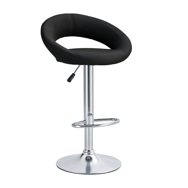 Opulent Orbit Chrome Swivel - Set Of Two Set Of Two Stools - Black