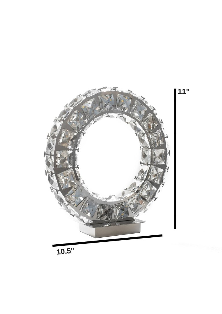 Round Crystal Extravaganza 11" Table Lamp - Led Strip
