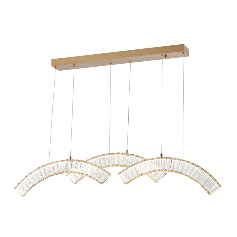 Sanford Brushed Gold Chandelier - 3 Lights -  