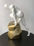 Sensuality Man Sculpture - Matte White And Gold - Matte White and Gold