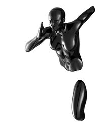 Set Of Two Wall Runners Women Sculptures - Black & White