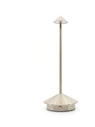 Shade Crest Rechargeable Table Lamp - Brushed Nickel