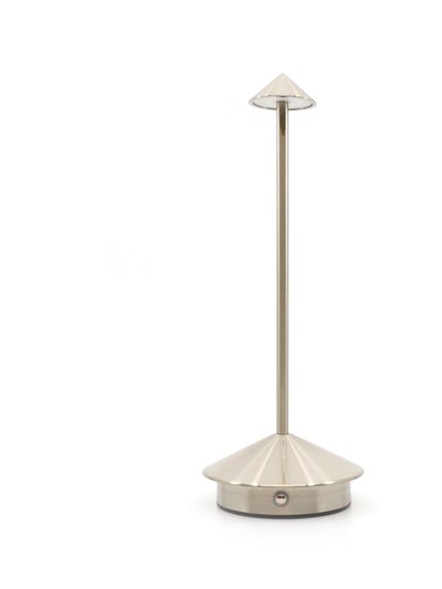Finesse Decor Shade Crest Rechargeable Table Lamp - Brushed Nickel product