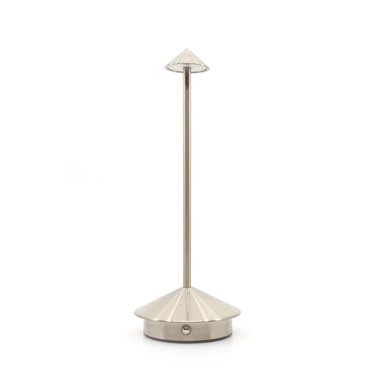 Shade Crest Rechargeable Table Lamp - Brushed Nickel