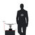 Small Saluting Man Resin Sculpture 17" Wide x 10.5" Tall - Chrome