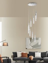 Sparkling Night Cylinder Chandelier - 9 Light