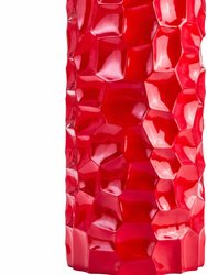 Textured Honeycomb Vase 36" - Red