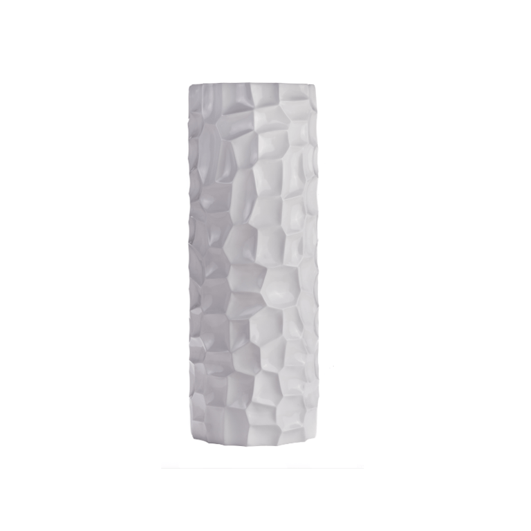 Textured Honeycomb Vase 36" - White - White