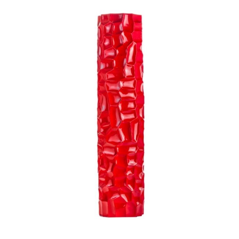 Textured Honeycomb Vase 52" - Red - Red