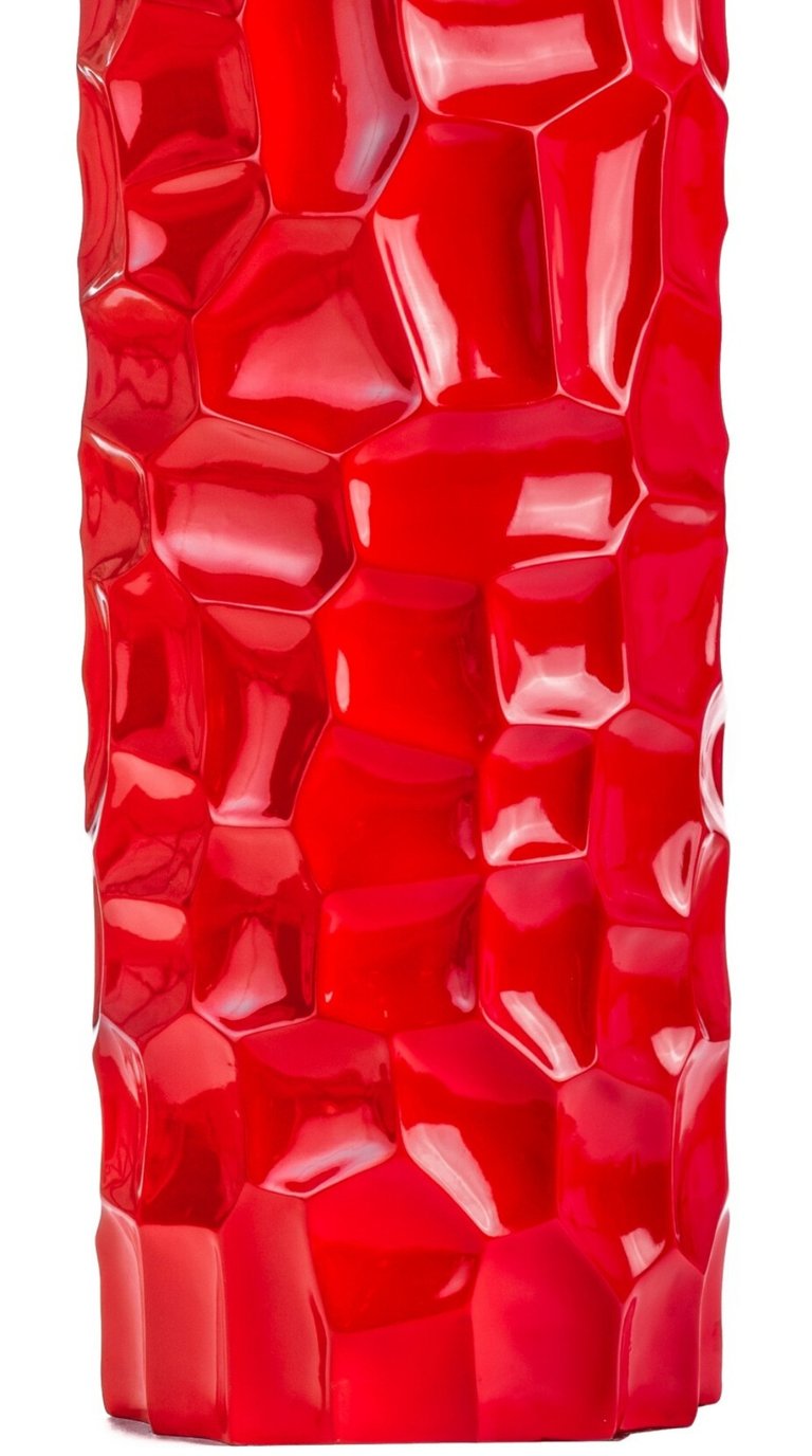 Textured Honeycomb Vase 52" - Red