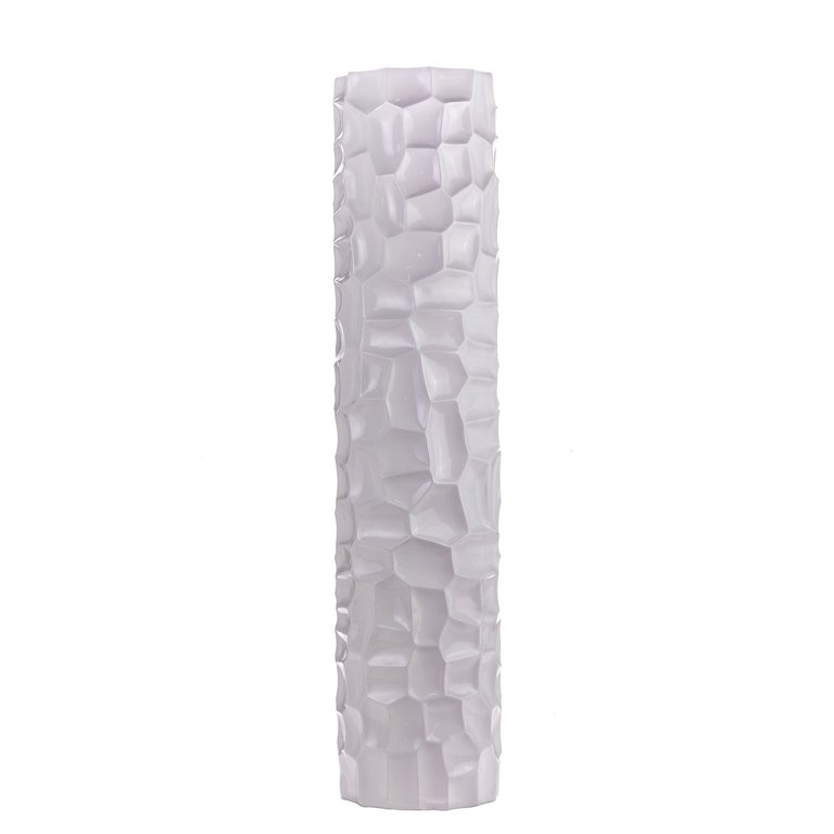Textured Honeycomb Vase 52" - White - White
