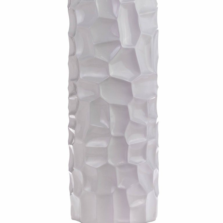 Textured Honeycomb Vase 52" - White