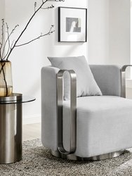 The Marvel Contemporary Accent Chair - Gray And Brushed Nickel