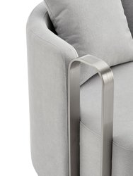 The Marvel Contemporary Accent Chair - Gray And Brushed Nickel