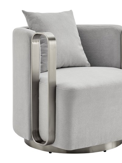 Finesse Decor The Marvel Contemporary Accent Chair - Gray And Brushed Nickel product