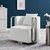 The Marvel Contemporary Swivel Accent Chair - White And Brushed Nickel