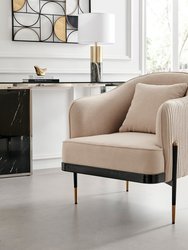 Versa Transitional Elegance Accent Chair - Beige, Black, And Gold