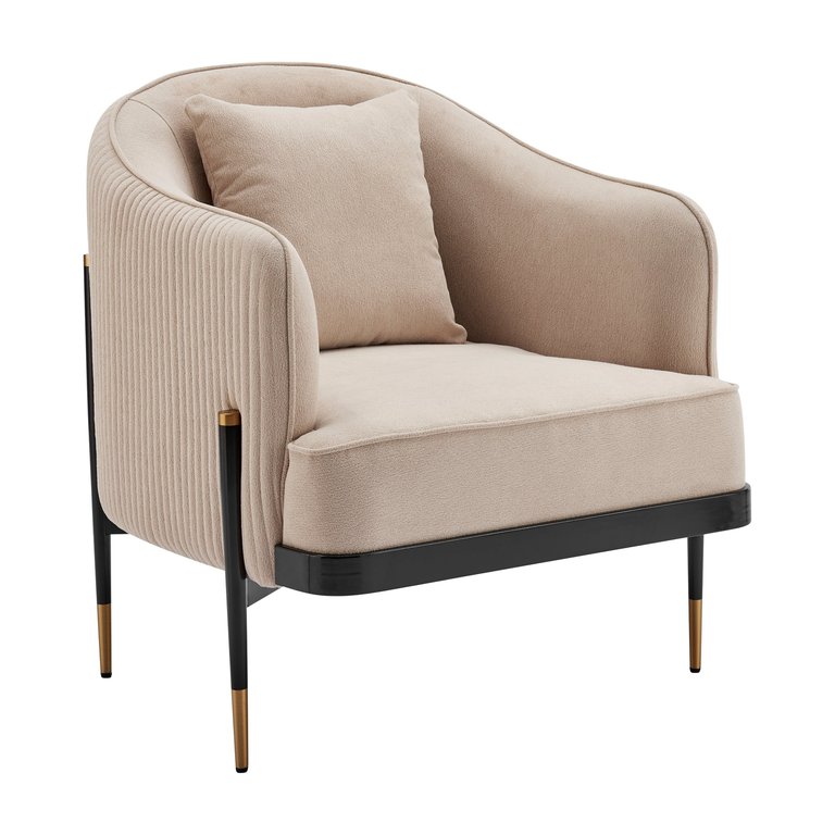 Versa Transitional Elegance Accent Chair - Beige, Black, And Gold