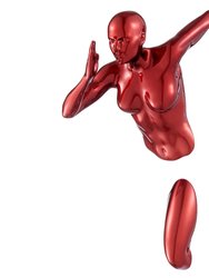 Wall Sculpture running  13" Woman - Metallic Red - Metallic Red