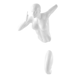 White Wall Runner 13" Woman Sculpture - Glossy White