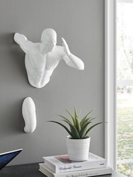 White Wall Runner 20" Man Sculpture