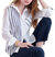 Alex Ribbon Stripe Shirt In Navy/White