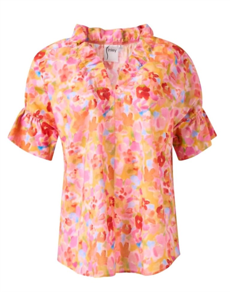 Capri Floral Crosby Top In Pink/multi