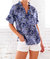 Crosby Top In Blue Iris Print - Blue Iris Print