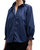 Fiona Ruffle Neck Shirt In Navy - Navy