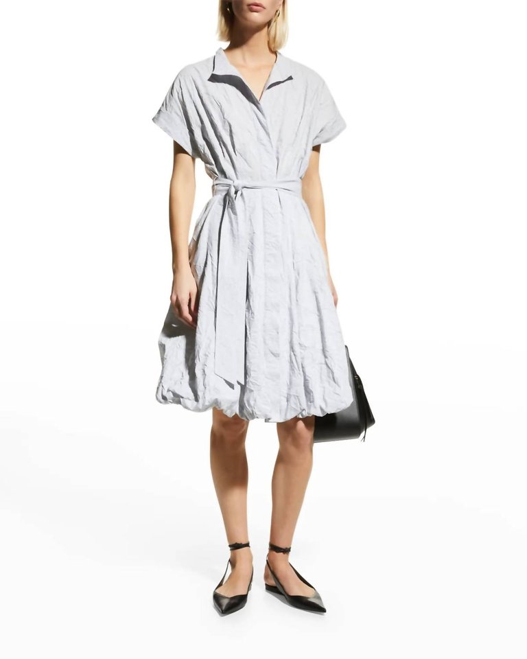 Lilibet Crushed Pinstripe Bubble Dress