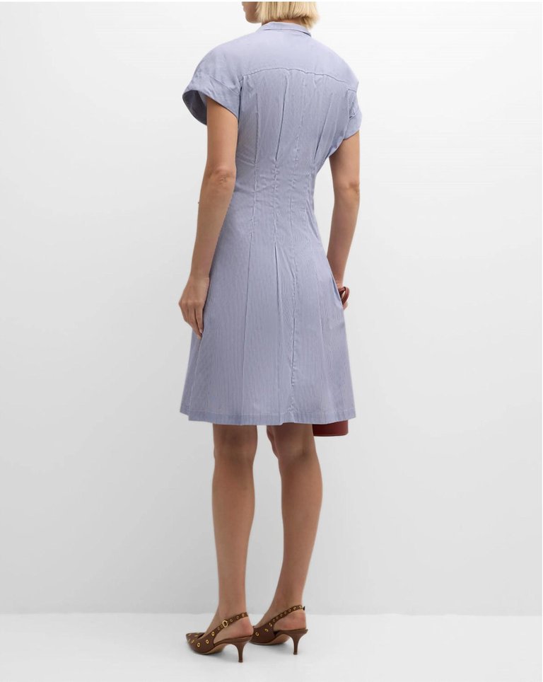 Rocky Crisp Cotton Dress In Blue Stripe