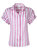 Roll Sleeve Camp Shirt In Pink Bold Stripe