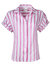 Roll Sleeve Camp Shirt In Pink Bold Stripe