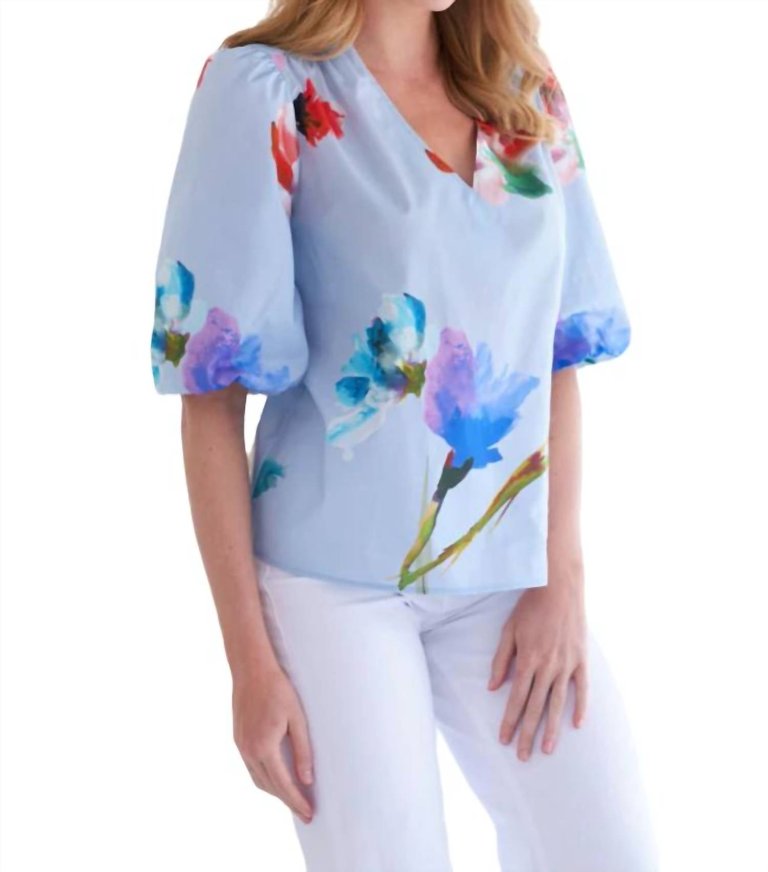 Tish Top In Blue Sky Floral - Blue Sky Floral