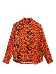Ruben Long Sleeve Silk Shirt Red Jaguar - Red Jaguar