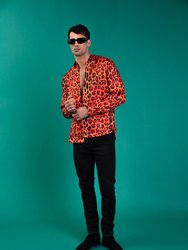 Ruben Long Sleeve Silk Shirt Red Jaguar