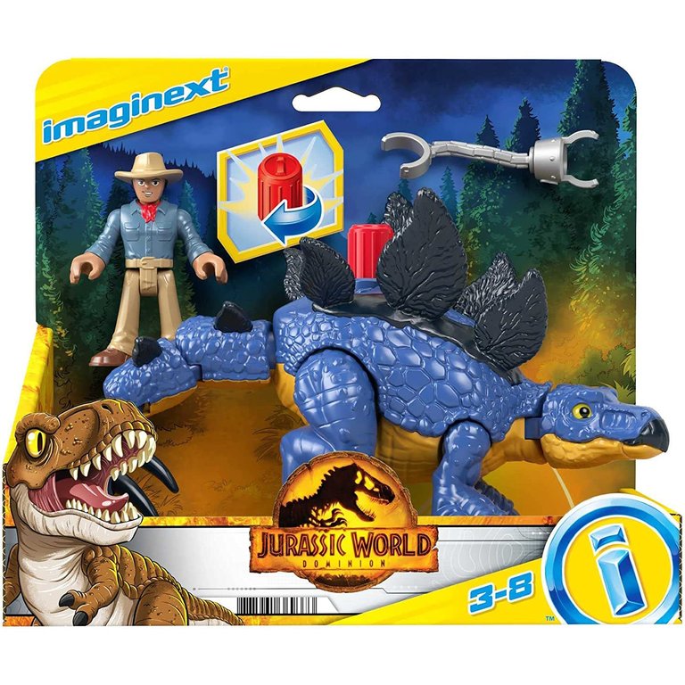 Imaginext Jurassic World Dominion Stegosaurus And Dr. Alan Grant Figure