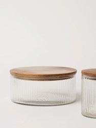 Fluted Glass Storage Jars - Set Of 3
