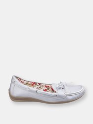 Fleet & Foster Women/Ladies Alicante Boat Shoes (Silver) (7 US) - Silver