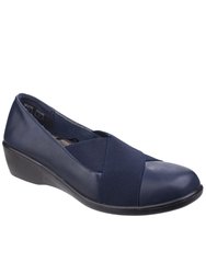 Fleet & Foster Womens/Ladies Limba Elasticated Wedge Shoes - Navy