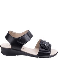 Fleet & Foster Womens/Ladies Sapphire Touch Fastening Leather Sandals (Black)