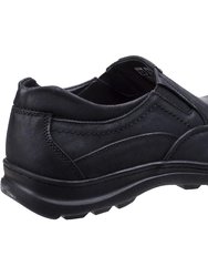 Mens Goa Leather Slip-On Shoes - Black