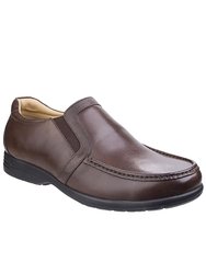Mens Gordon Dual Fit Leather Moccasin (Brown) - Brown