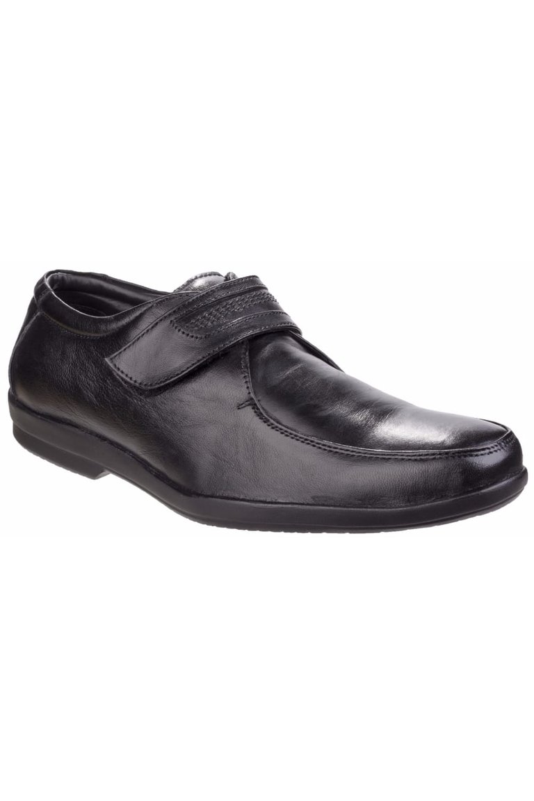 Mens Jim Touch Fastening Apron Toe Shoes - Black