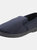 Mens John Twin Gusset Memory Foam Slipper (Navy)