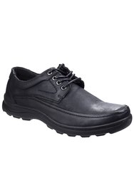 Mens Leather Luxor Lace-Up Shoes - Black - Black