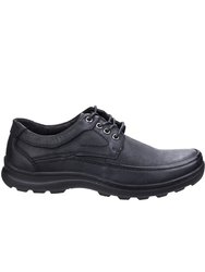 Mens Leather Luxor Lace-Up Shoes - Black