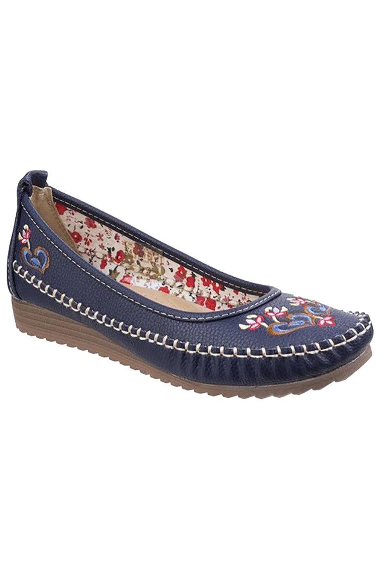 Women/Ladies Algarve Moccasin Shoes - Navy - Navy